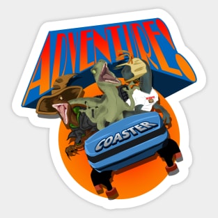 Velociraptor Coaster Sticker